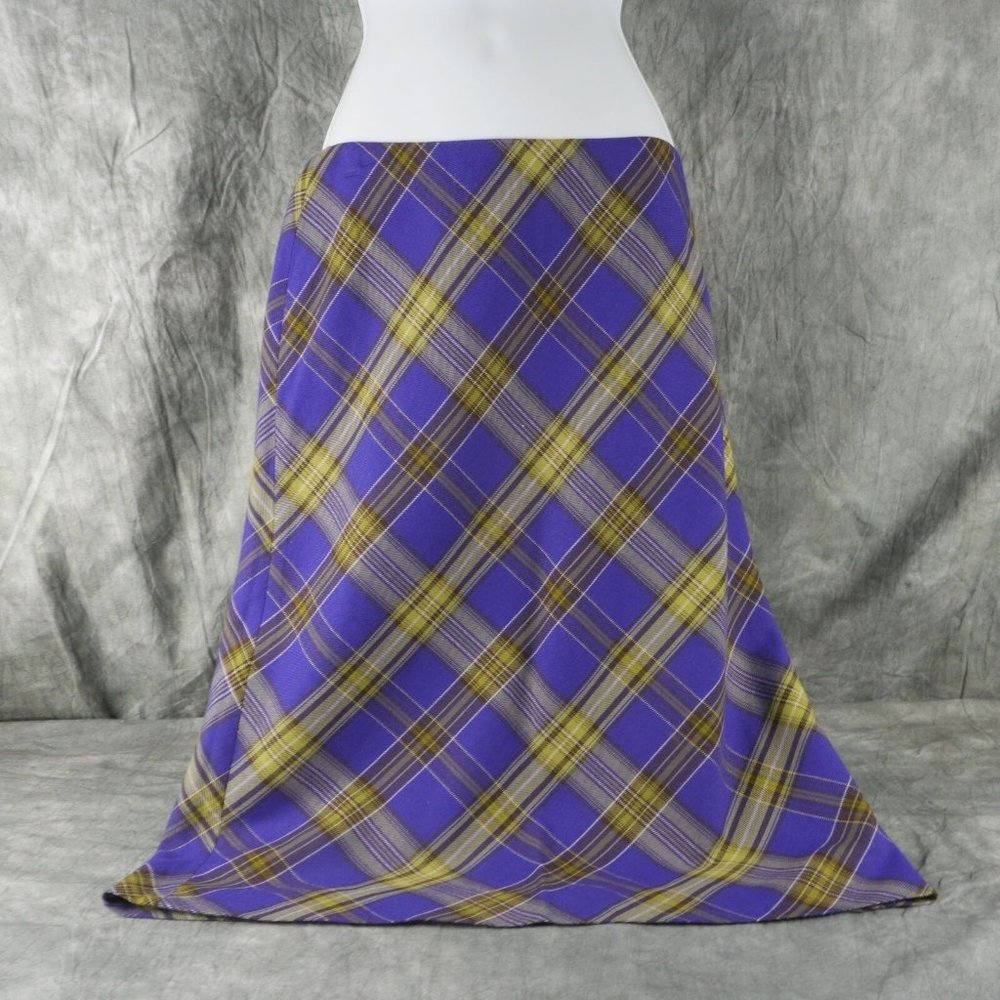 EUC Vintage Petite Sophisticate Multicolor Plaid Skirt Sz  2  ANB